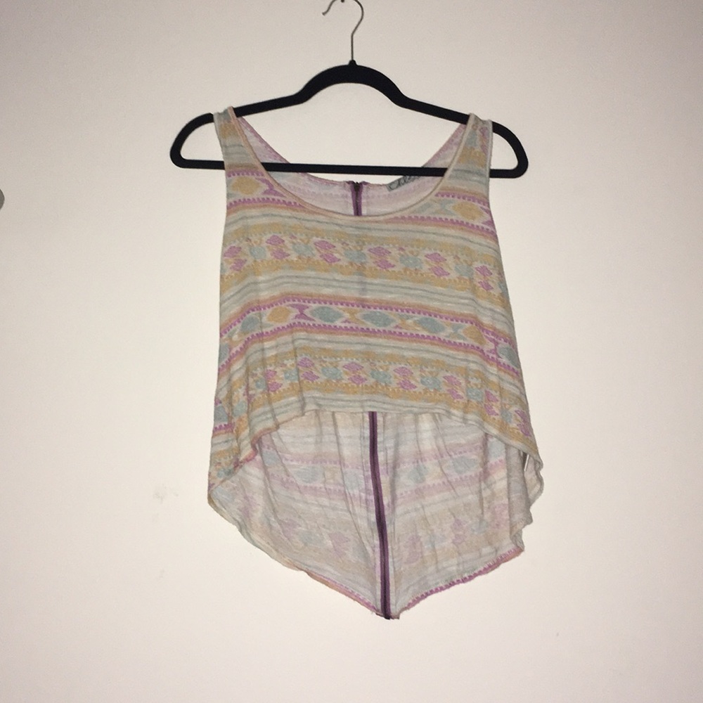 High-Low Boho Top with Zipper Back